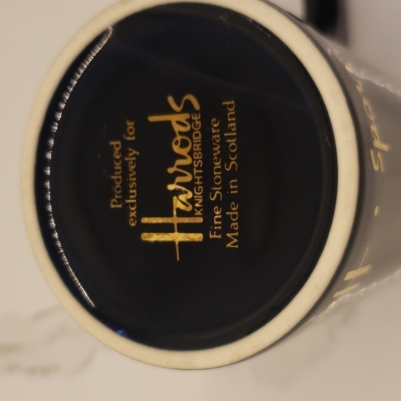 vintage Harrods Fine Stoneware Navy Blue mug cup Scotland - Picture 5 of 6